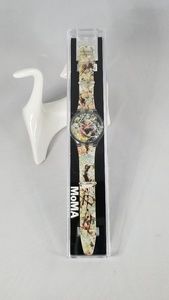 White Jackson Pollock Swatch-style Watch- MoMA